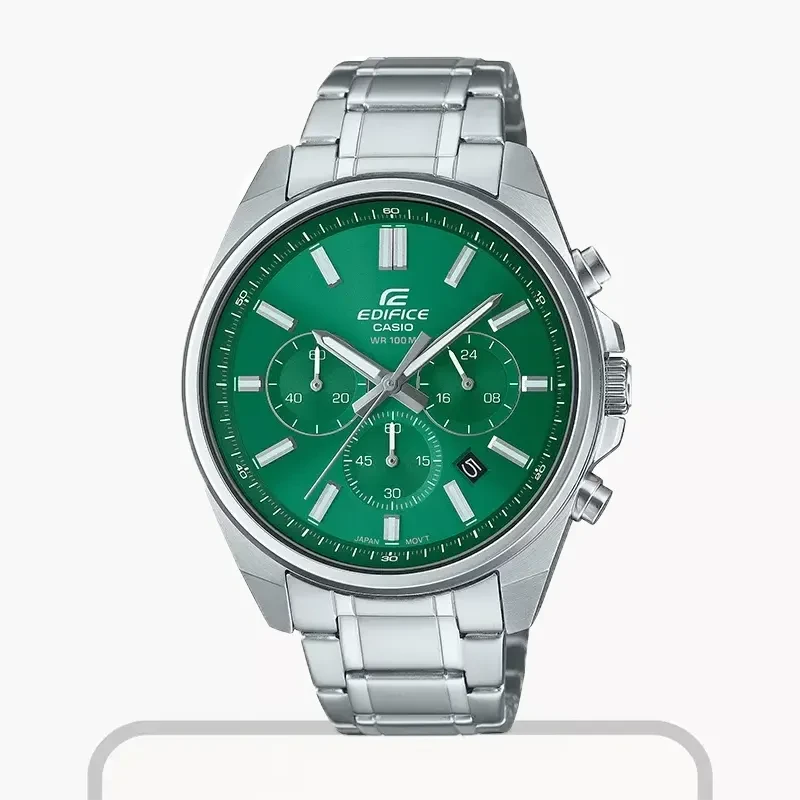 Casio Edifice Standard Chronograph Green Dial Men's Watch- EFV-650D-3AV